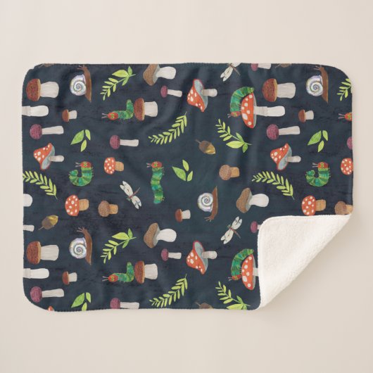 Couverture Sherpa Eric Carle | Motif Bugs et Champignons (Devant (Horizontal))