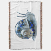 Couverture Sherpa Escargot Floral Bleu (devant Vertical)