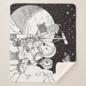 Couverture Sherpa Espace de coloration avec un chiot astronaute (Devant)