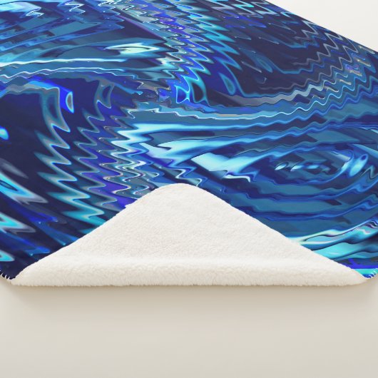 Couverture Sherpa Estrela azul ondulada com trados em ziguezague (3/4)
