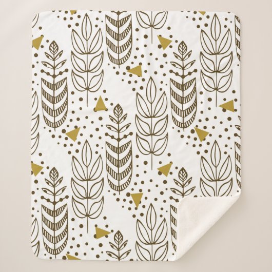 Couverture Sherpa Ethnic seamless pattern with stylish trees. Endles (Devant)