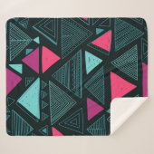 Couverture Sherpa Ethnic Tribal Boho : Doodle Vintage. (Devant (Horizontal))