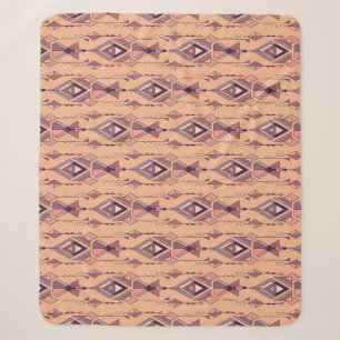 Couverture Sherpa Ethnique tribale : Aztec Mexicain sans couture Vin