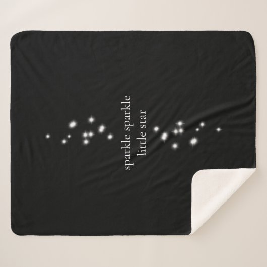 Couverture Sherpa Étincelle Étincelle Little Star Black Starlight (Devant (Horizontal))