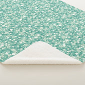 Couverture Sherpa Étincelles Blanches Et Parties scintillant Verte (3/4)