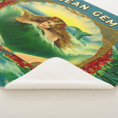 Couverture Sherpa étiquette de cigare sirène Ocean Gem impression (3/4)