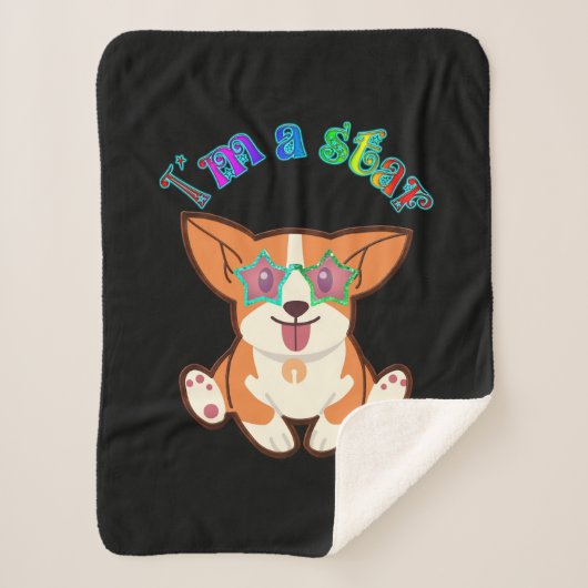 Couverture Sherpa étoile corgi (Devant)