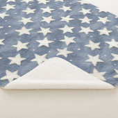 Couverture Sherpa Étoiles Bleu Blanc (3/4)