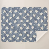 Couverture Sherpa Étoiles Bleu Blanc (Devant (Horizontal))