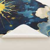 Couverture Sherpa Étoiles célestes et nuages bleus modernes (3/4)