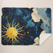 Couverture Sherpa Étoiles célestes et nuages bleus modernes (Devant (Horizontal))