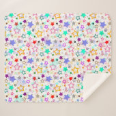 Couverture Sherpa Étoiles colorées blanches  (Devant (Horizontal))