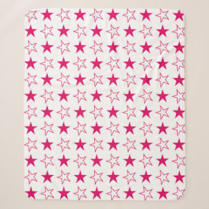 Couverture Sherpa étoiles colorées sans faille motif, étoiles roses