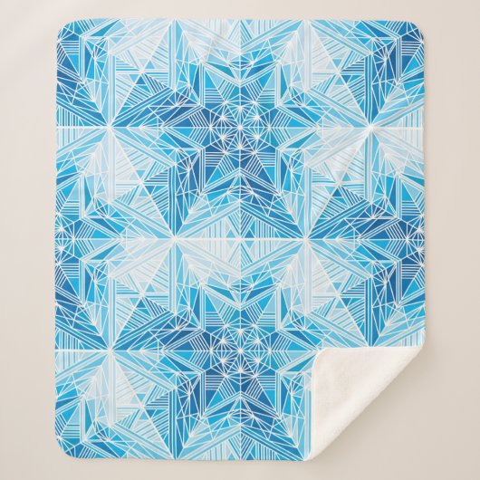 Couverture Sherpa Etoiles congelées, Snowflakes Motif sans couture. (Devant)