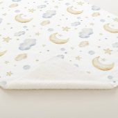 Couverture Sherpa Etoiles de lune d'aquarelle et Motif de nuage (3/4)