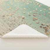 Couverture Sherpa Étoiles de Parties scintillant d'or sur Burlap ver (3/4)