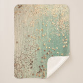 Couverture Sherpa Étoiles de Parties scintillant d'or sur Burlap ver (Devant)