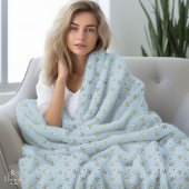 Couverture Sherpa Étoiles d'or bleu personnalisées