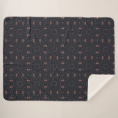 Couverture Sherpa Étoiles Et Motif Spacship Unique (Devant (Horizontal))
