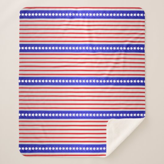 Couverture Sherpa Étoiles et Rayures (Devant)