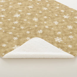 Couverture Sherpa Étoiles Flocons Paillettes Or Co