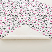 Couverture Sherpa Étoiles Roses Argent Noires (3/4)