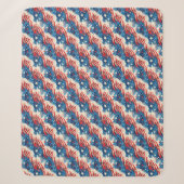 Couverture Sherpa Étoiles Rouge Blanc et Bleu Patr (Devant)