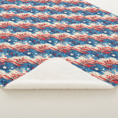 Couverture Sherpa Étoiles Rouge Blanc et Bleu Patr (3/4)