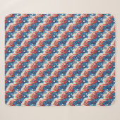 Couverture Sherpa Étoiles Rouge Blanc et Bleu Patr (Devant (Horizontal))