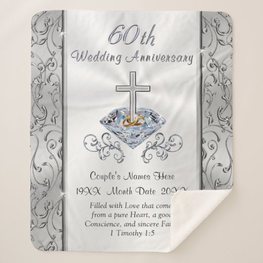 Couverture Sherpa Étonnant Christian, 60e anniversaire Mariage Cadea (Devant)