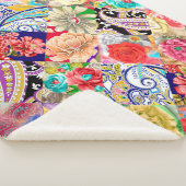 Couverture Sherpa Étrange belle motif en tissu. Nouveau tissu de (3/4)