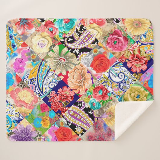 Couverture Sherpa Étrange belle motif en tissu. Nouveau tissu de (Devant (Horizontal))