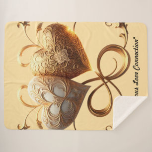Couverture Sherpa "Étreinte de passion dorée"