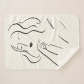 Couverture Sherpa Étude simple - croquis d'une femme (Devant (Horizontal))