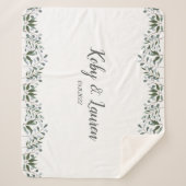 Couverture Sherpa Eucalyptus Green Anniversaire Floral Date (Devant)