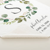 Couverture Sherpa Eucalyptus Lafy Wreath Baby Monogramme État de nai (3/4)