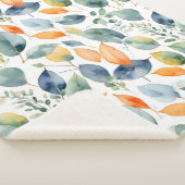 Couverture Sherpa Eucalyptus Plante Vert Orange 350 Aquarelle (3/4)