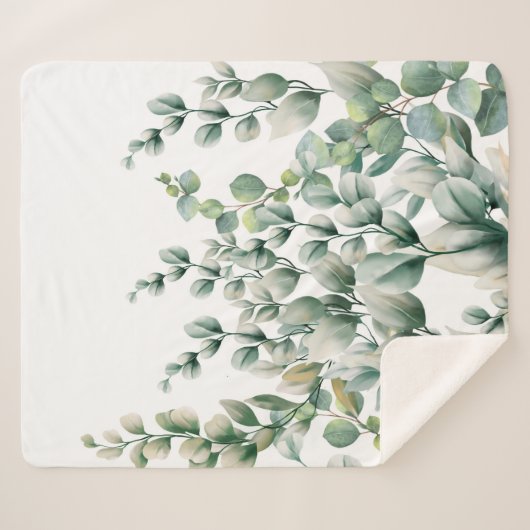 Couverture Sherpa Eucalyptus vert (Devant (Horizontal))