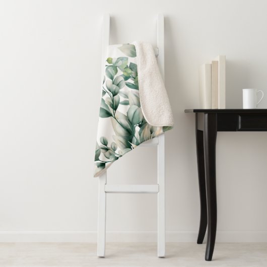 Couverture Sherpa Eucalyptus vert (En situation)