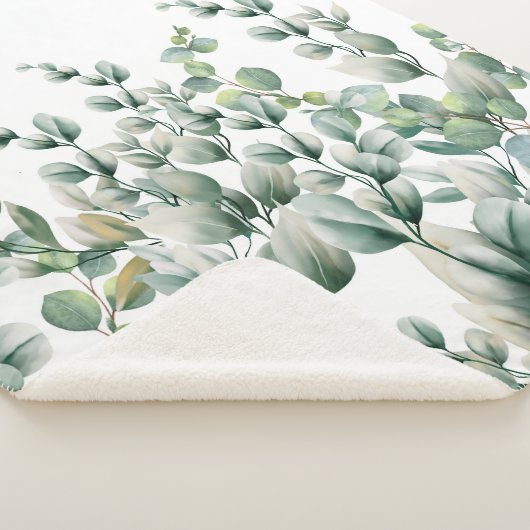 Couverture Sherpa Eucalyptus vert (3/4)