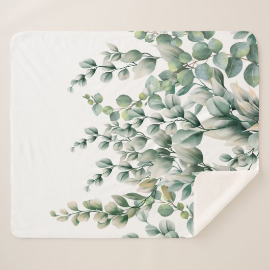 Couverture Sherpa Eucalyptus vert (Devant (Horizontal))