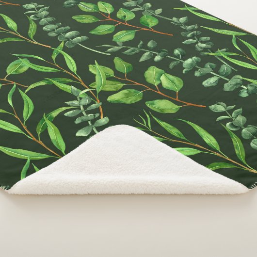 Couverture Sherpa Eucalyptus vert foncé (3/4)