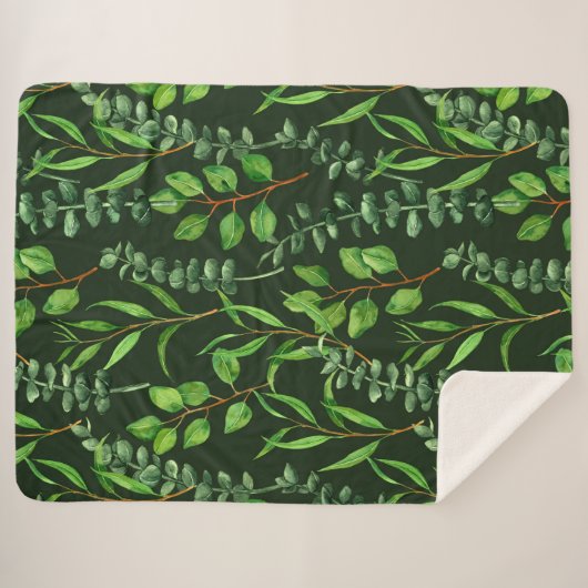 Couverture Sherpa Eucalyptus vert foncé (Devant (Horizontal))
