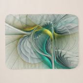Couverture Sherpa Évolution fractale, Art Abstrait Turquoise d'or (Devant (Horizontal))
