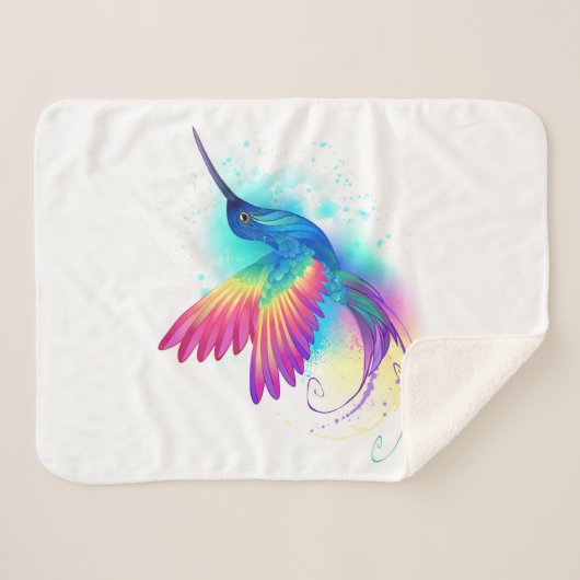 Couverture Sherpa Exotic Rainbow Hummingbird (Devant (Horizontal))