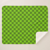 Couverture Sherpa Explorez l'élégance du motif damier vert (Devant (Horizontal))