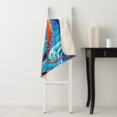 Couverture Sherpa Expressionnisme majestueux Octopus Blue Ocean Wave (En situation)