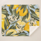 Couverture Sherpa Exquis motif aux fruits jaunes bergamot, cit (Devant (Horizontal))