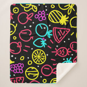Couverture Sherpa Extravagance de fruits de néon