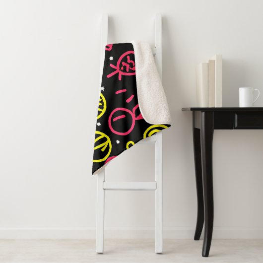 Couverture Sherpa Extravagance de fruits de néon (En situation)